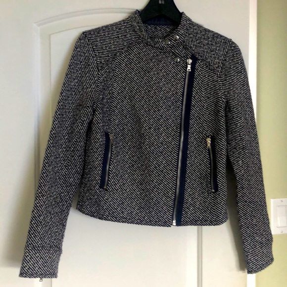 Gap tweed Moto style jacket sz XS - Picture 1 of 9